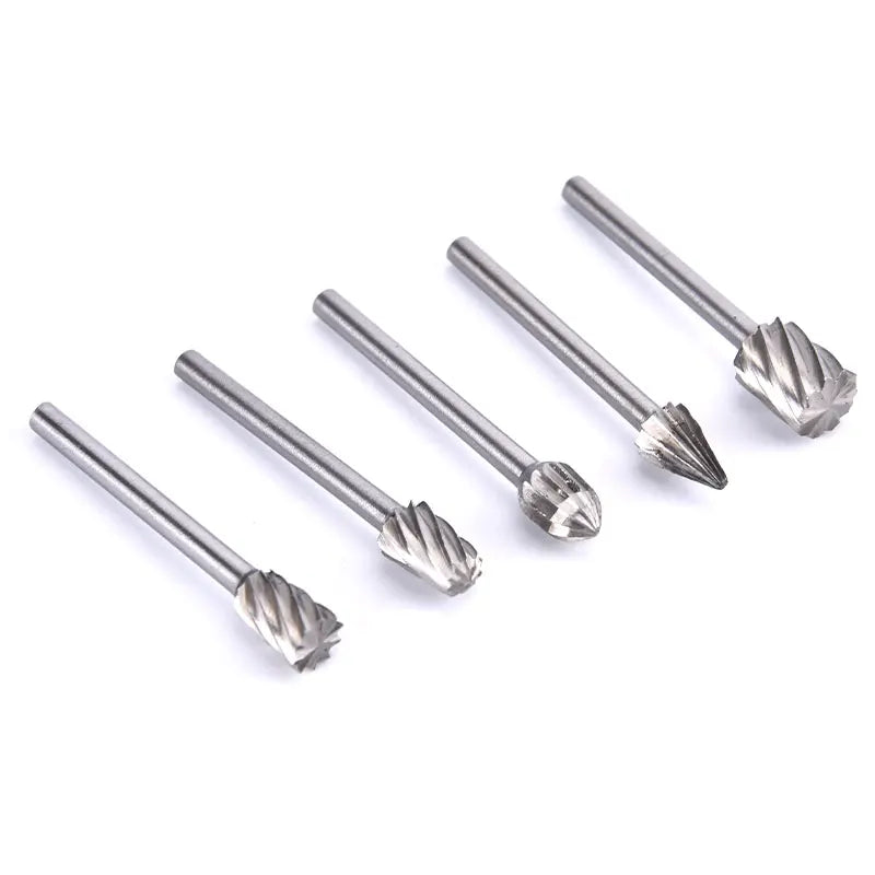 6 Speed Wood Working Drill Bits Rotary Files Mini Round HSS Burr Qme