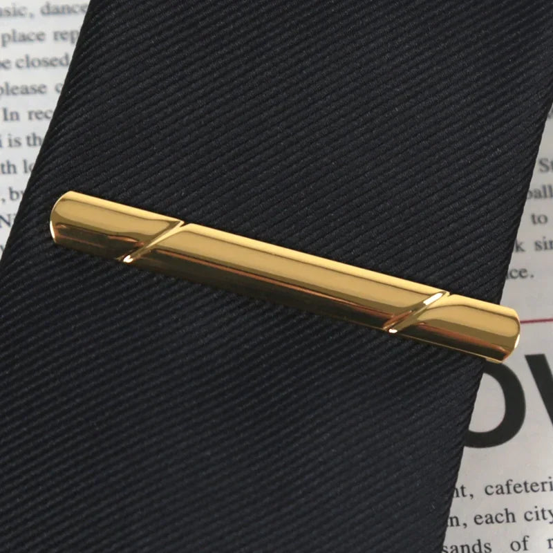 Men Luxury Design Tie Clip Wedding Necktie Metal Copper Clasp Qme