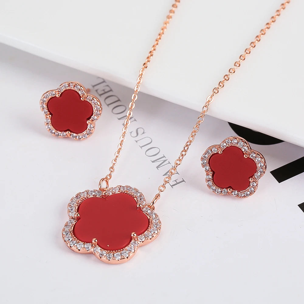 Trendy Sweet Fashion Natural White Solid Five Leaf Petals Women