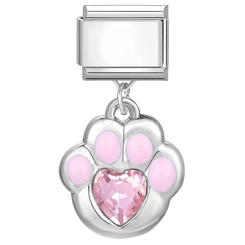 Colorful Square Zircon Pendant Italian Charm Fit Stainless Steel