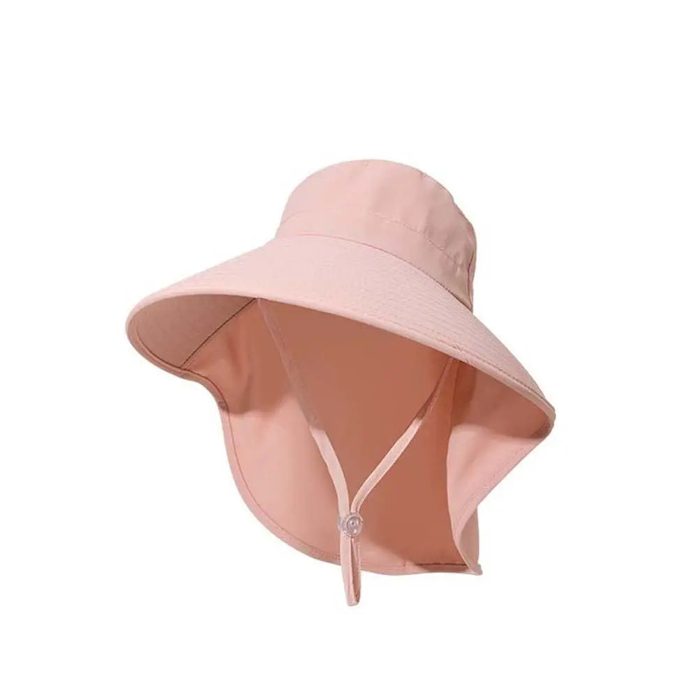 Hiking Hats Women Fisherman Hat Long Wide Brim Quick Drying Neck Qme Pink