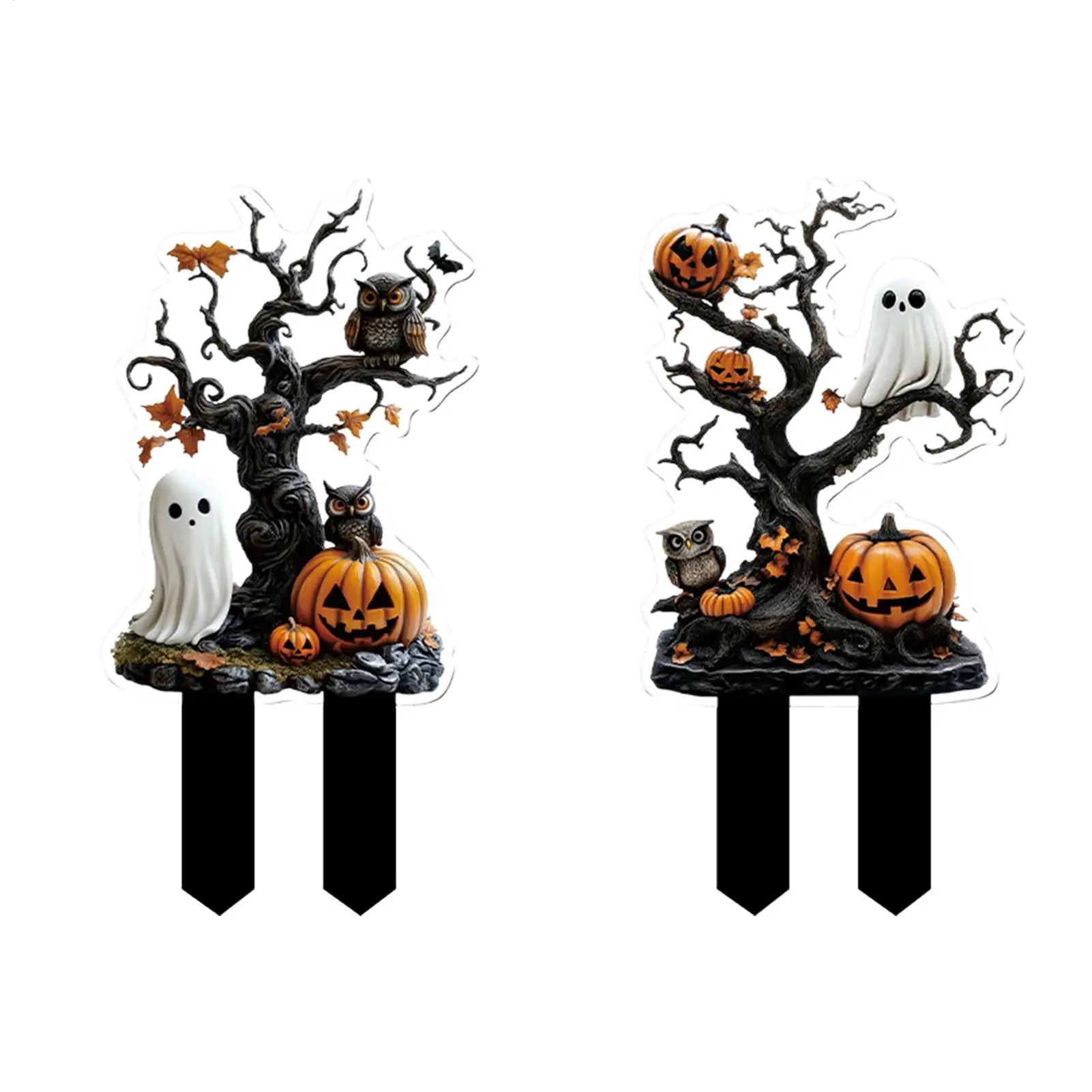 Halloween Yard Stakes Decorative Garden Stakes For Halloween Decor 2D Acrylic Scary Outside Decor Signs For Porch Patio Backyard Qme