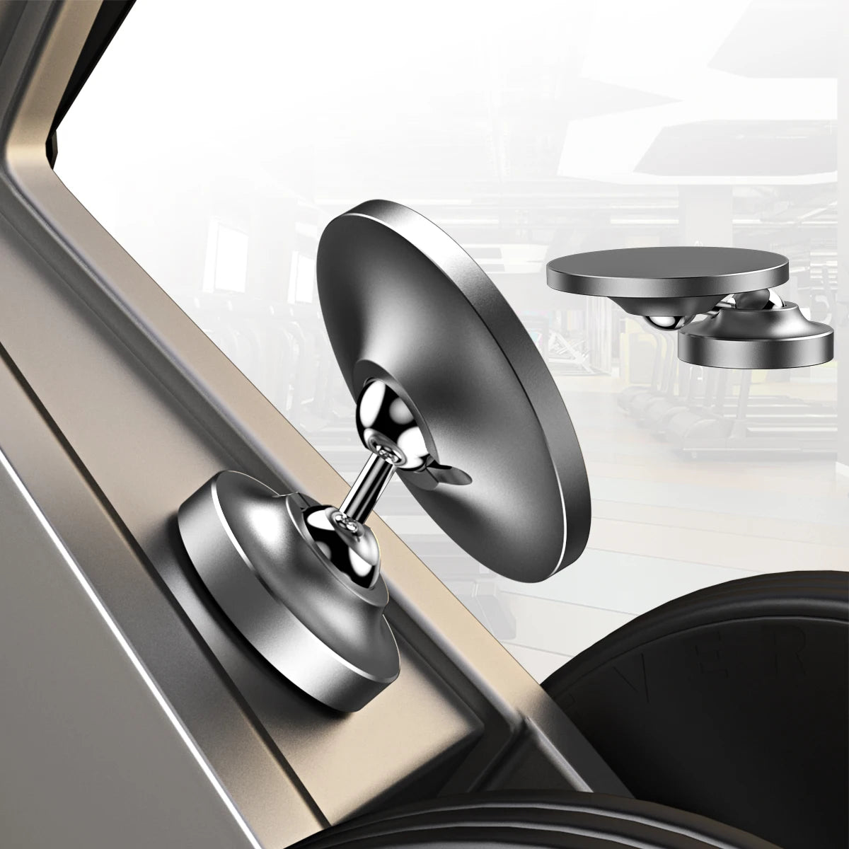 Upgraded Gym Double-Ball 360° Rotations, Car Magnetic Phone Mount Holder Compatible for MagSafe for Videos and Selfies Qme Silver