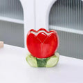 Artistic Tulip Ceramic Flower Pot Contemporary Simple Floral Vase Qme red M