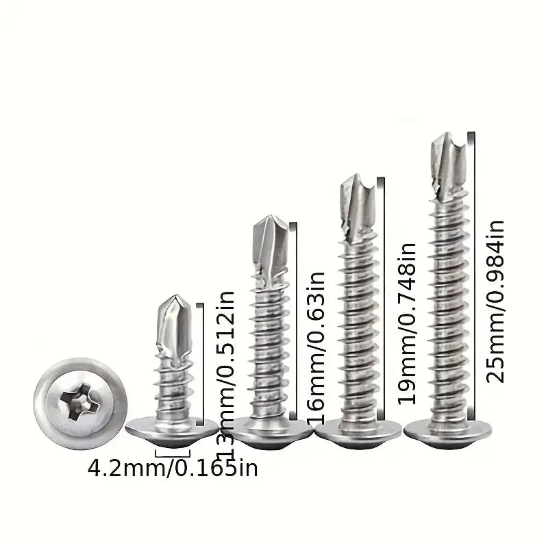 100pcs Round Head With Middle Self Tapping Screws Cross Plate Head Screws With Pad For Warsaw Drill Tail Dovetai Qme