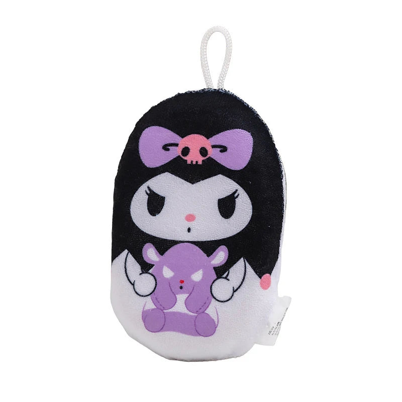 Hello Kitty Kuromi Cartoon-themed Bath Scrubber and Bath Ball Cute and Soft Bath Sponge with Bubble-Making Net Qme