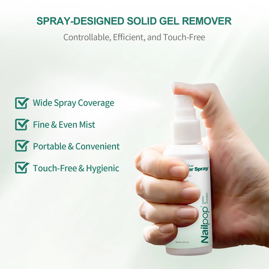 Nailpop Nail Remover Spray Press Nails False Tips UV Soak Off Solid Qme