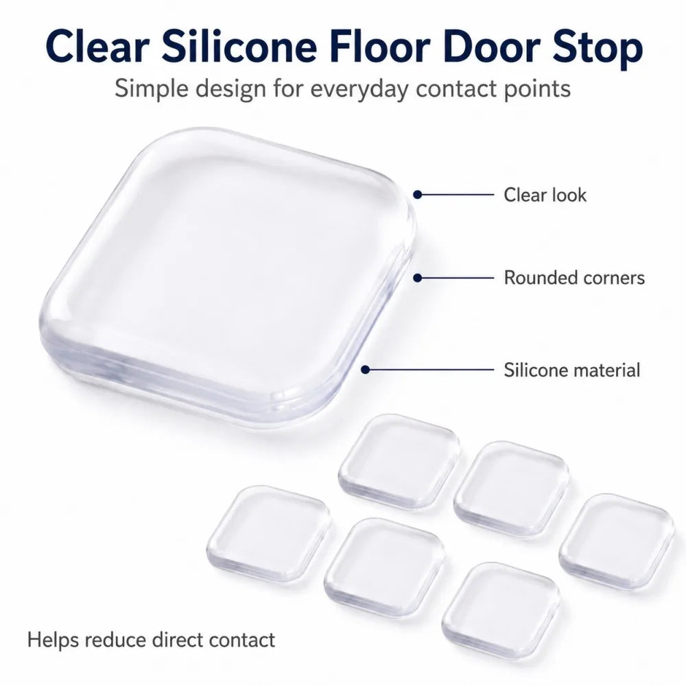 Transparent Round Door Stopper Pads Clear Silicone Wall Protector Self Adhesive Handle Bumper Cushion Pads Home Guard Wall Decor Qme