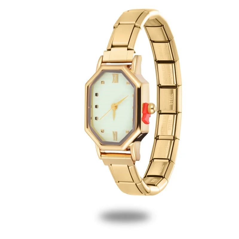 Fashion Watch Women's DIY Width Italian Elastic Charm Stainless Candy