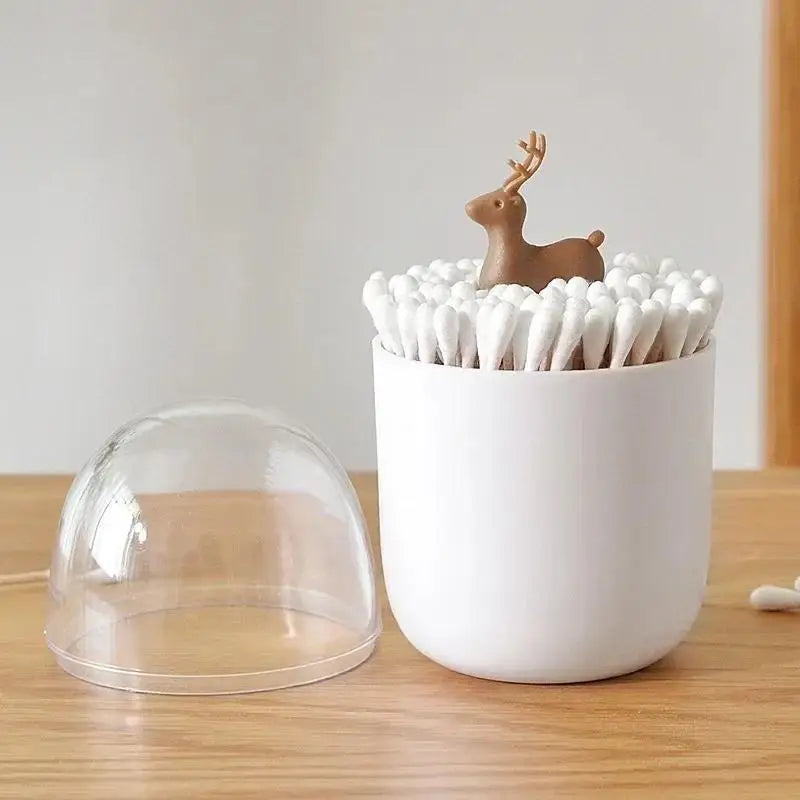 Creative Toothpick Holder Plastic Cotton Swab Holder With Cute Mini Cactus Trees Rabbit Table Accessories Home Decor Qme