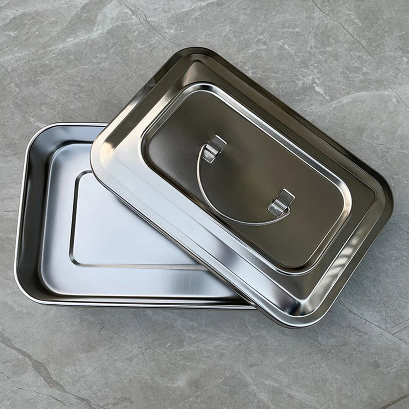 Dentist Storage Box Stainless Steel Instrument Dental Tray Surgical Qme