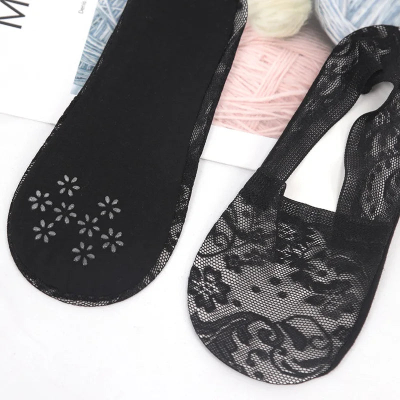 3 Pairs Women Girls Summer Thin Breathable Silicone Non-slip Ladies Qme