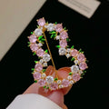 Fashion Pink Rhinestone Lucky Gourd Shaped Brooches For Women Clothing Accessory Crystal Openwork Gourd Brooch Pin Party Jewelry Qme Default Title
