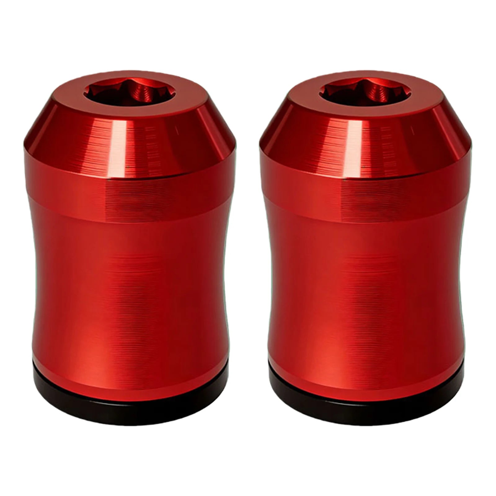 2Pcs Magnetic Screw Rings Aluminum Alloy Universal Magnetizer 6.35mm Shank Screwdriver Bit for Mechanic Carpenter DIY Repair Qme Red