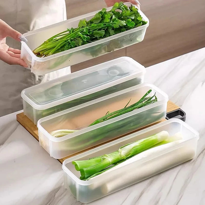 Refrigerator Organizer Boxes Kitchen Accessories Long Rectangular Qme