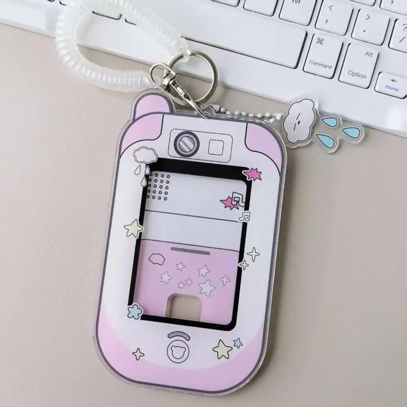 Cute Camera Shaped Clear Photocard Holder Acrylic Material Coil Qme A1