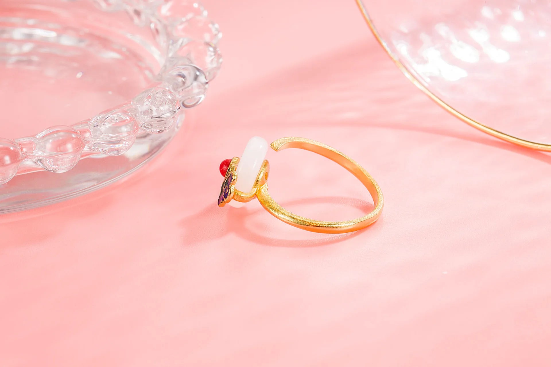 Fashion Hotan Jade Vintage Ring White Jade Beauty Lucky Ring Women's Leisure Travel Banquet Chinese Rings Jewelry Gift Qme