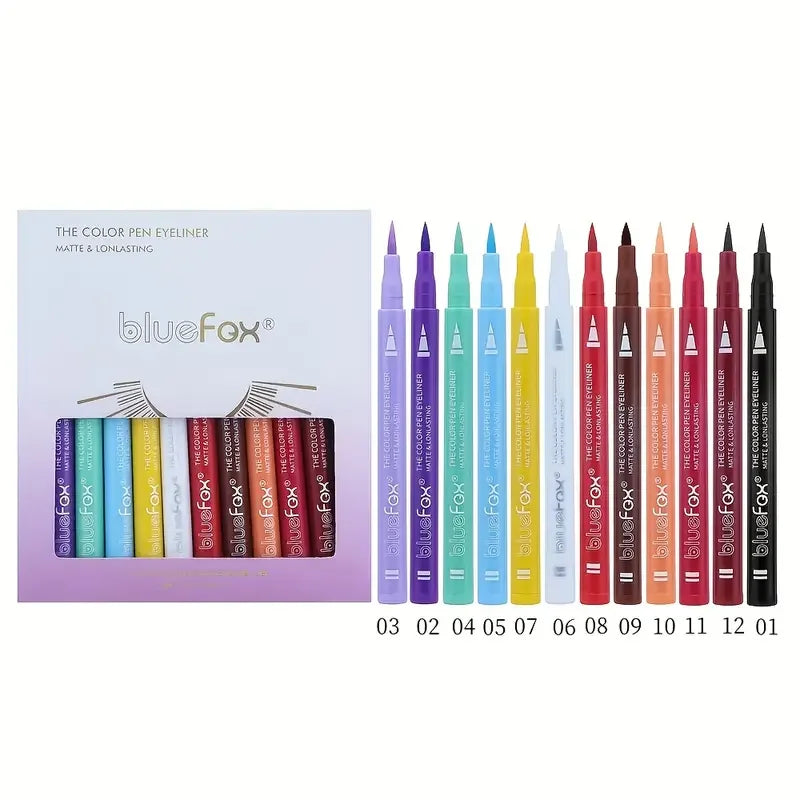 12 Liquid Eyeliner Pen Various Special Makeup Facial Paint Qme 12