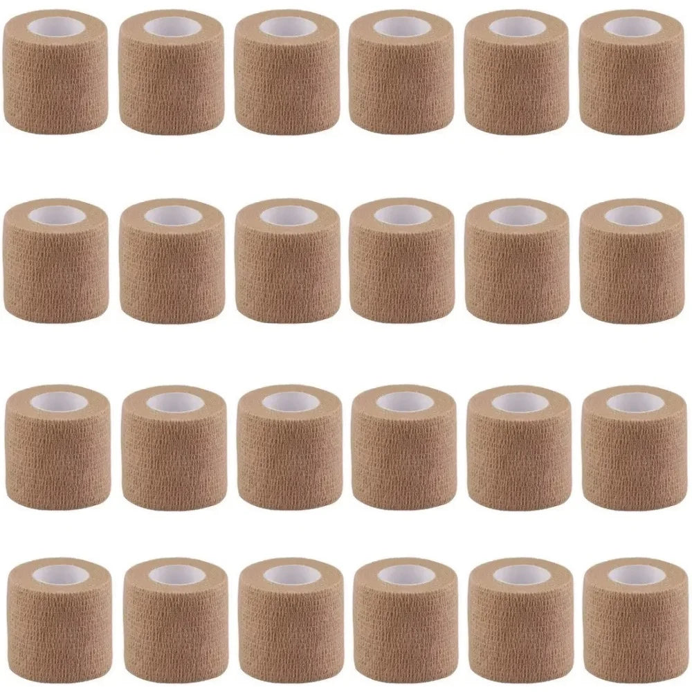 24pcs Bandage Tape Self Adhesive Elastic Bandage Wrap Elastoplast for Knee Support Pads Finger Ankle Palm Shoulder tattoo Qme skin 24pcs 5cmx4.5m