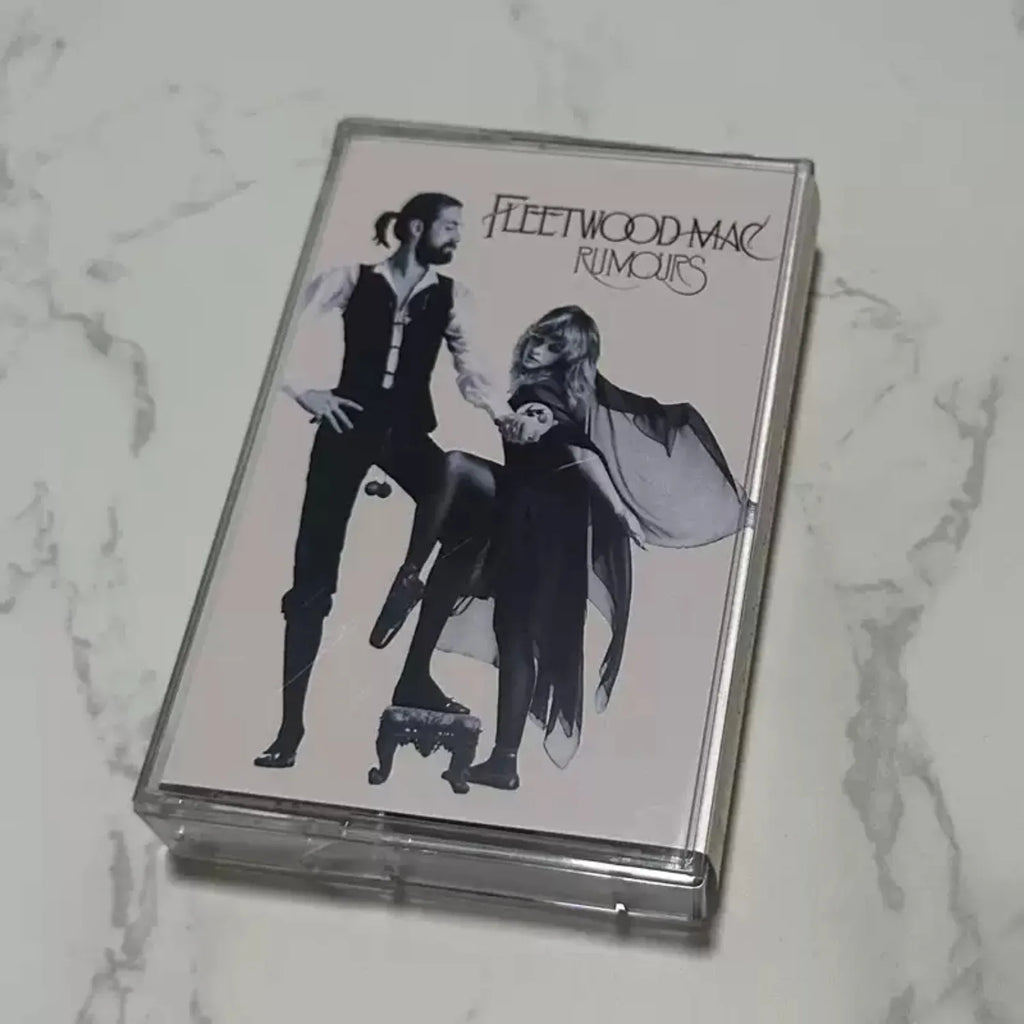 70s Folk-Rock Classic Reissue Cassette Tape | Black-and-White Retro Duo Portrait Cover, High-Fidelity Analog Format Qme Rumours