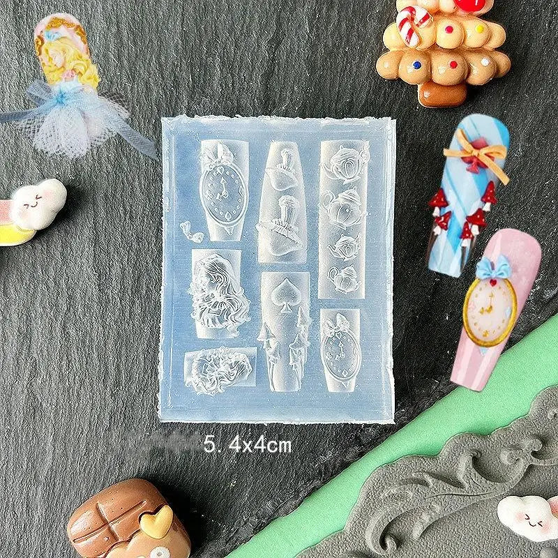 3D Floral Bow Design Manicure Decor Tools Silicone Nail Mold Stamping Qme A5