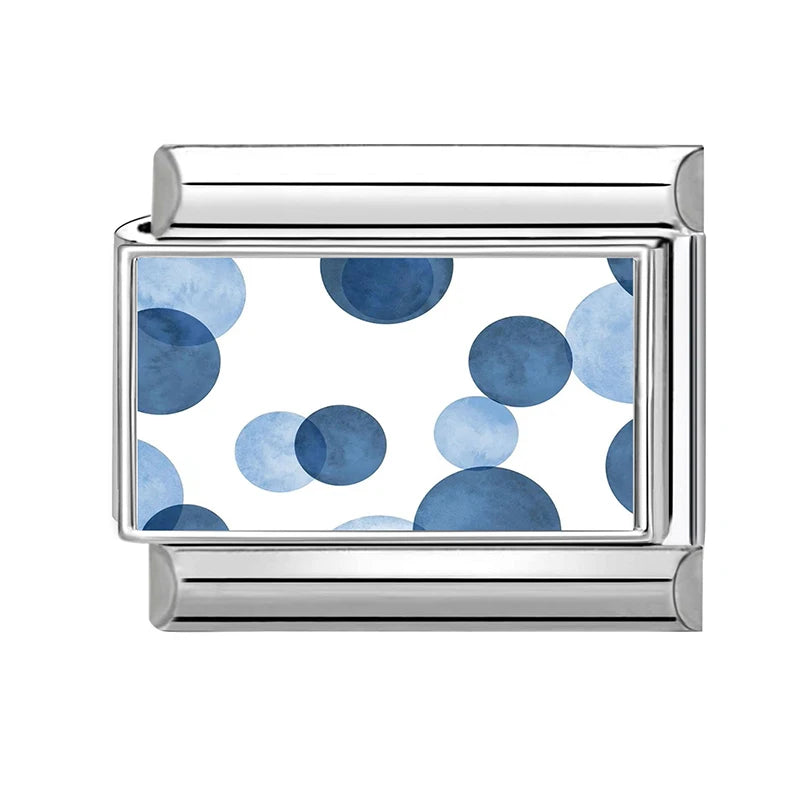 Fashion Blue Series Cartoon Shark Sea Seagull Crab Italian Charm