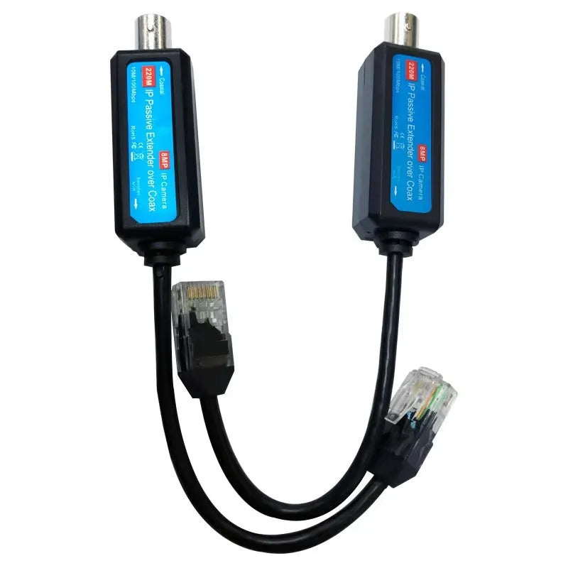 ESCAM 1-CH Passive IP Extender over Coax Transmit IP Camera signal over Existing Coaxial Cable at 100Mbps Qme