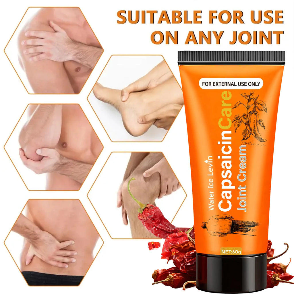 Capsaicin Care Joint Cream for Targeted Relief & Moisturizing with Glucosamine & Vitamin C. Qme