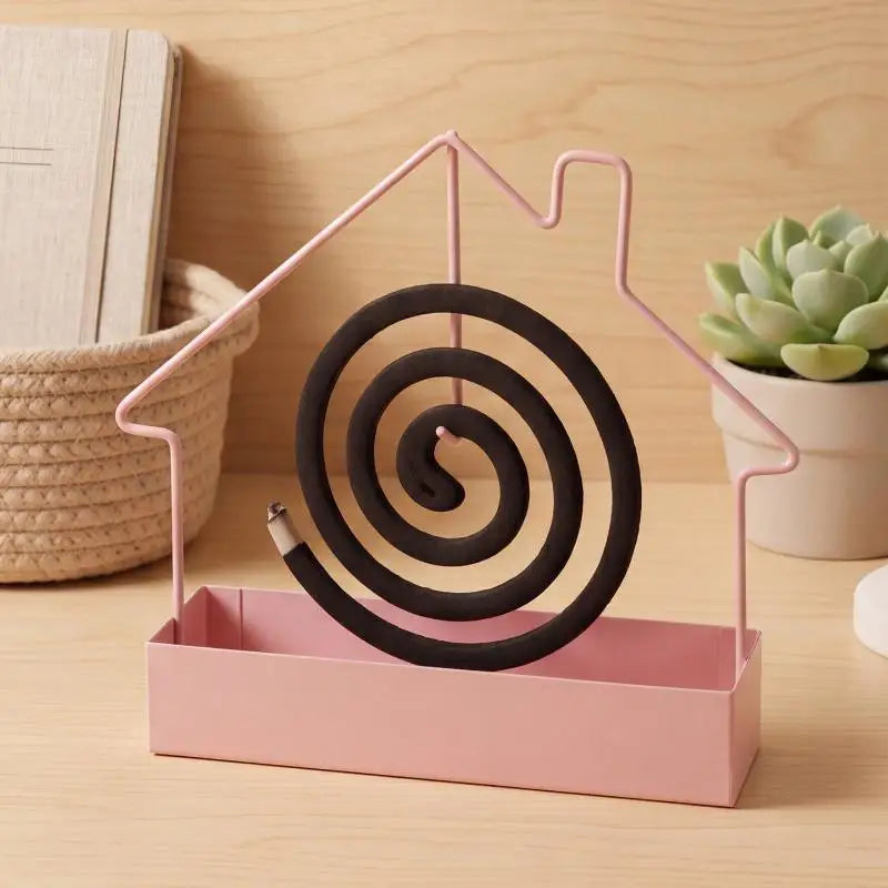 House Shaped Metal Mosquito Coil Holder Fireproof Burner Stand Home Qme