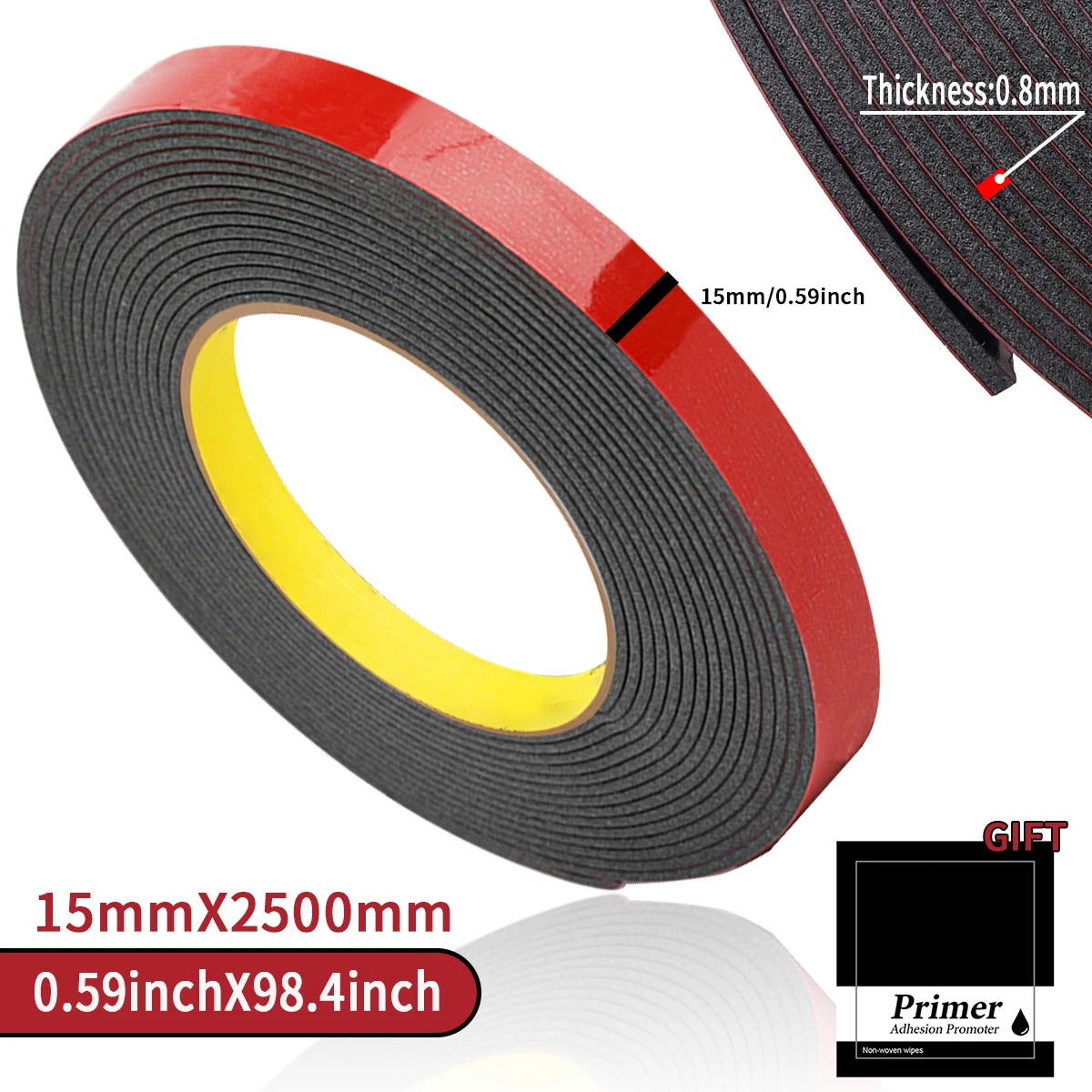 Double Sided Tape Adhesive Car Special Double-sided Tape Indoor Decor Traceless Fixing Sticker Two Face Tape Qme 1.5cmX2.5m