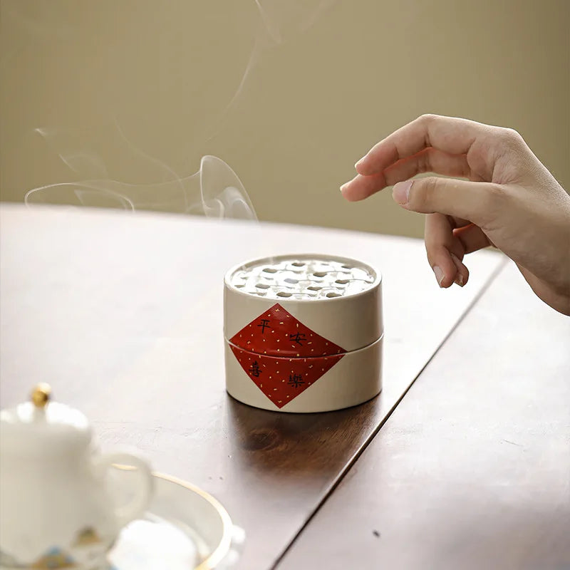 Plant Ash Ceramic Small Incense Burner Indoor Aromatherapy Thread Qme