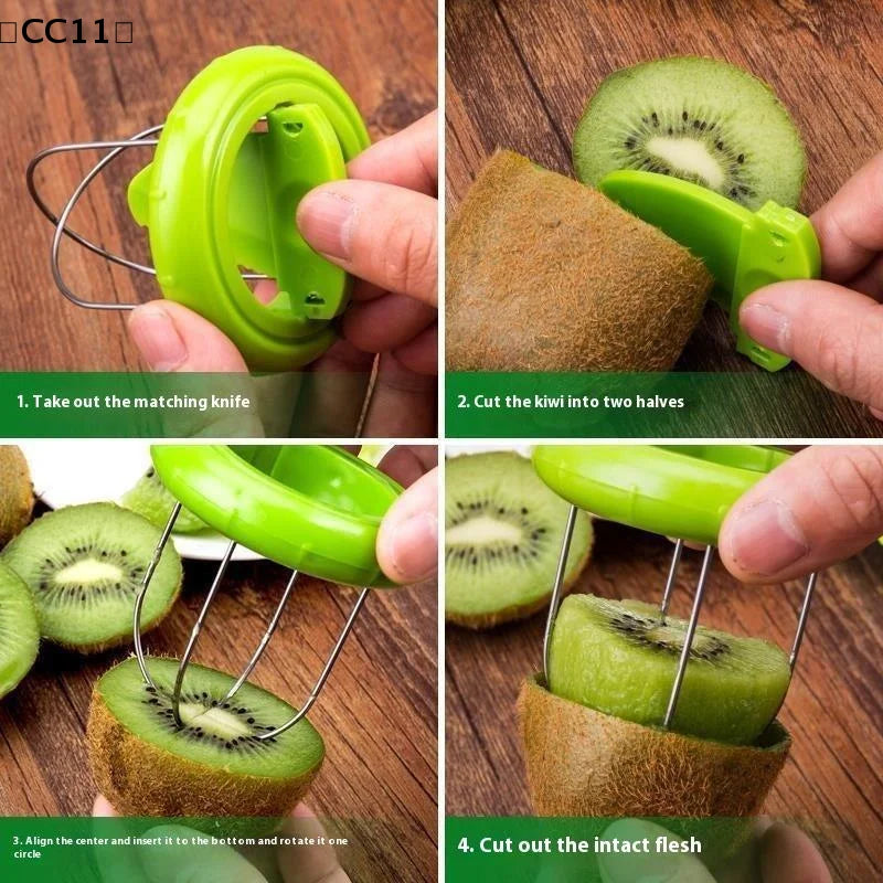 CC11Kiwi Cutter Peeler Slicer Kitchen Detachable Gadgets Stainless Qme