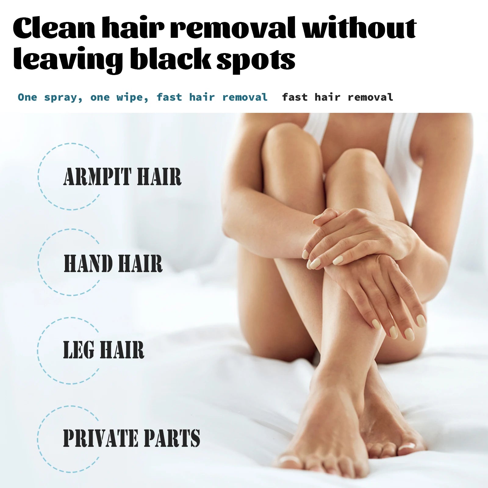 Hair Removal Spray Hair Growth Inhibitor Natural Painless Depilatory Spray Body Armpit Private Parts Hair Remover for Smooth Ski Qme