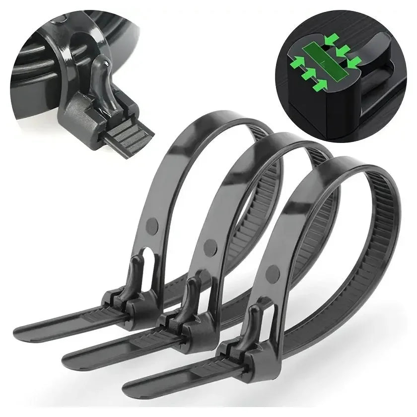 Reusable and detachable zip ties - heavy-duty and durable Qme