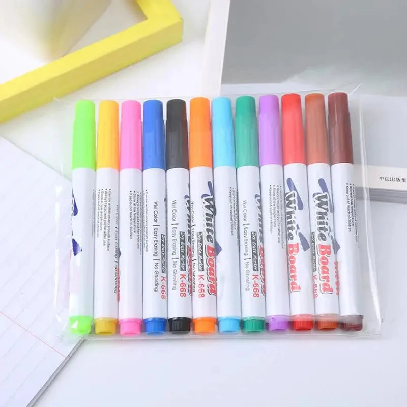 New Marker Set Watercolor Pen Refill Marker Art Supplies School Washable Christmas Gift 12 Color Refill With Spoon Qme