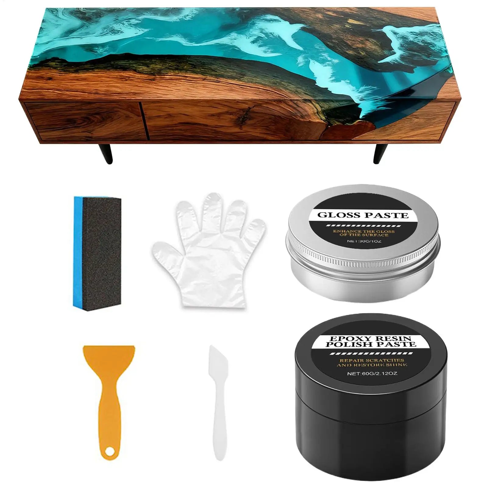Epoxy Resin Polishing Kit Restore Luster Creamy Paste Removes Scratches Acrylic Polishing Kit for Beginners Qme