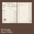 30 Sheets Vintage bill style Large size Material paper Planner Decorative Diy Scrapbooking junk journal Background paper Qme C