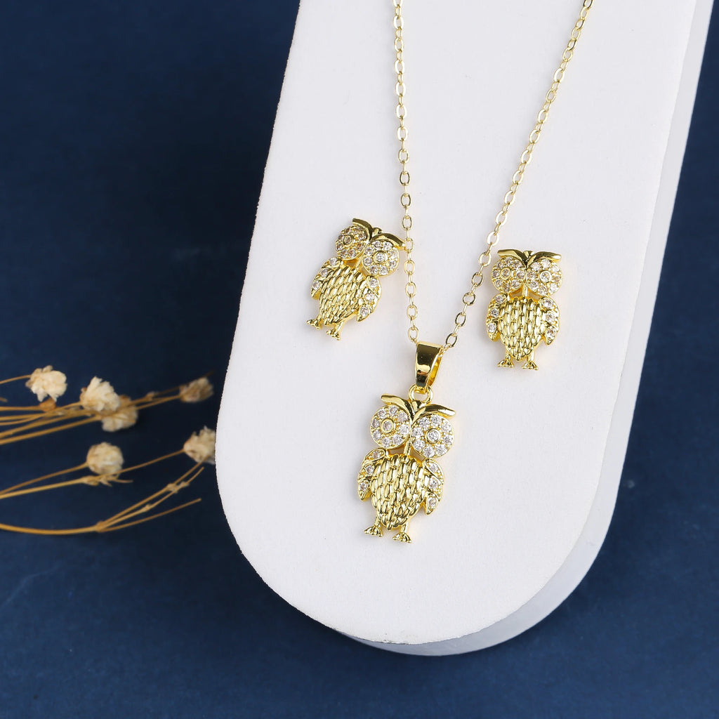 5 Style New Design Animals Dragonfly Turtle Zirconia Jewelry Set Necklace Earrings for Woman Daily Party Jewelry Accessories Qme 5
