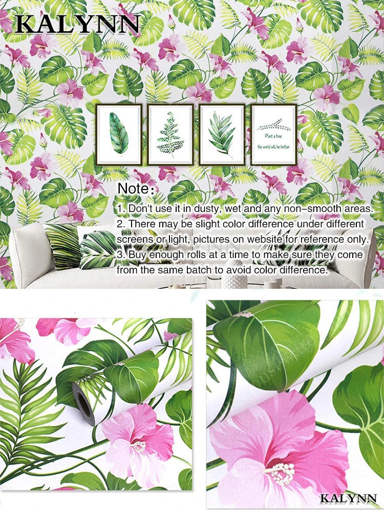 Green Floral Contact Paper Vinyl Peel Stick Wall Vintage Self Qme 105G3 3mx45cm(9.8ftx17in)