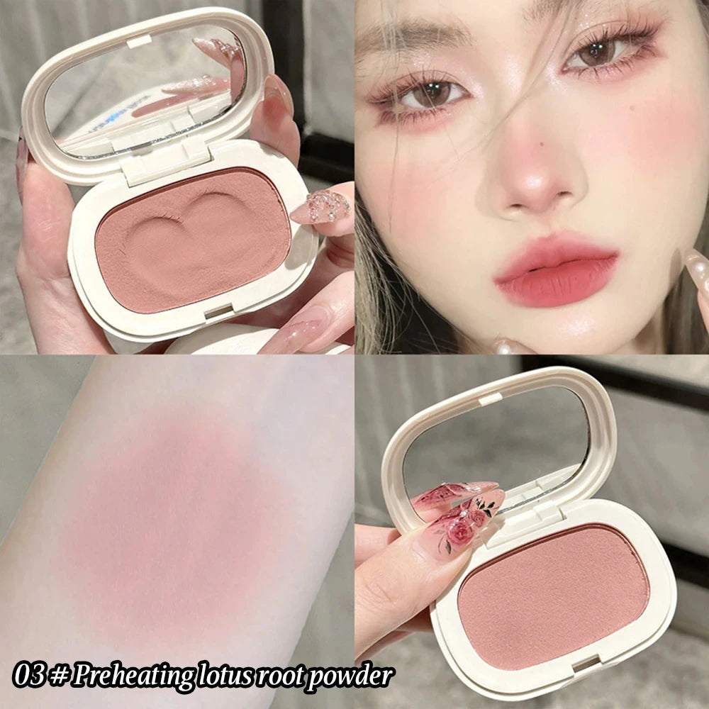 Single Color Blush Silky Texture High Color Rendering No Powder Feeling Low Saturation Long-lasting Natural Matte Blush Cream Qme P8186-3