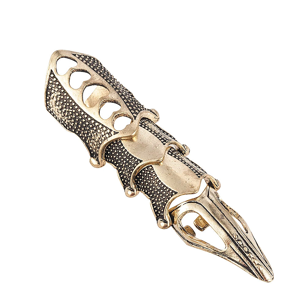 Gothic Scroll Joint Armor Knuckle Metal Full Finger Ring Hip Hop DIY Rings For Girls Wholesale Qme dark gold