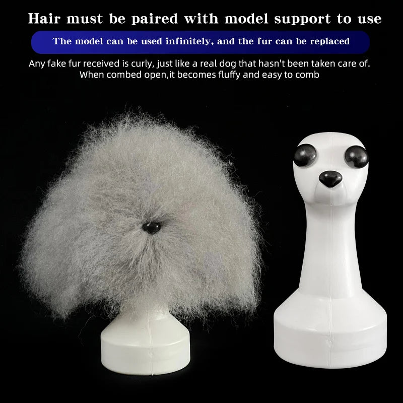 Teddy Pet Simulated Head Hair Fake Dog Head Model Beautician Practice Cutting Dog Hair Dog Body Wig Pet Grooming Student Study Qme