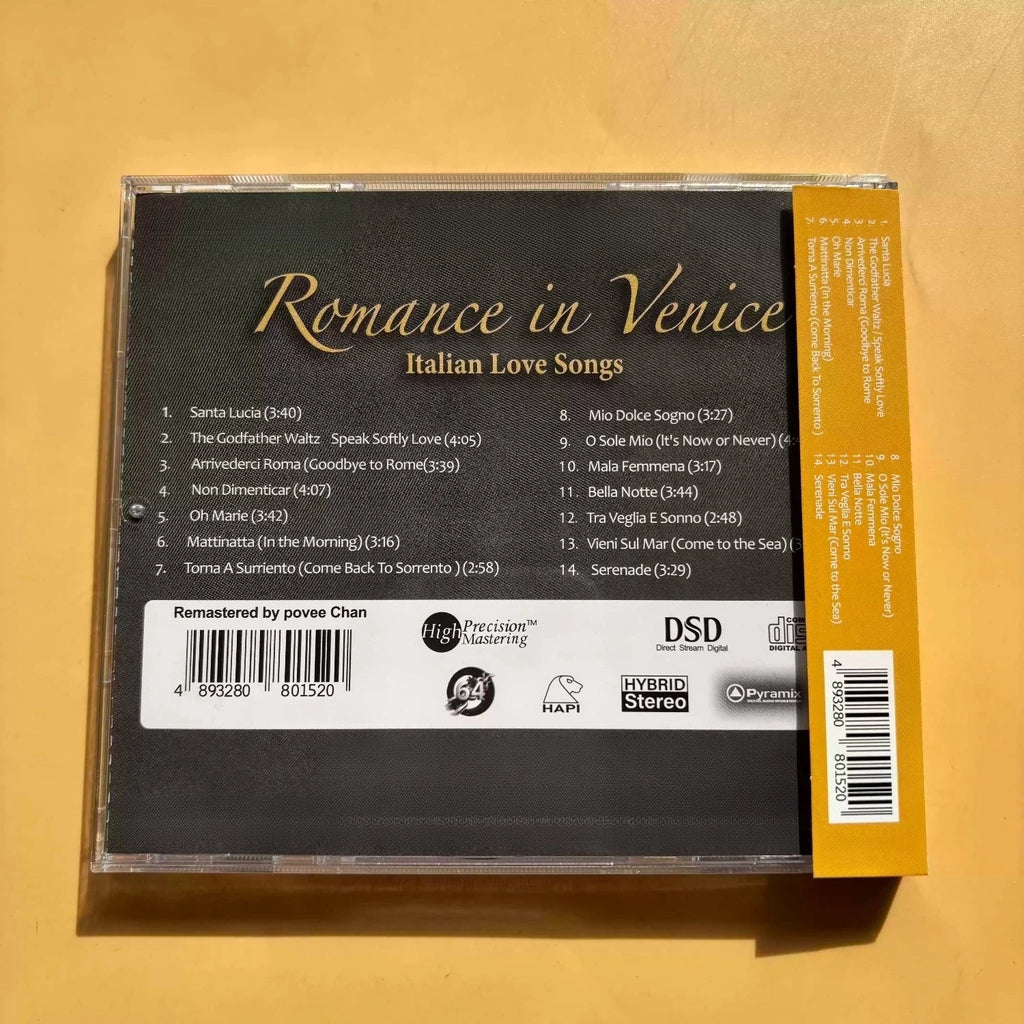 "Romance in Venice" Italian Love Songs Audiophile CD, High Quality Master Recording, Instrumental Tracks for Hi-Fi Enthusiasts Qme