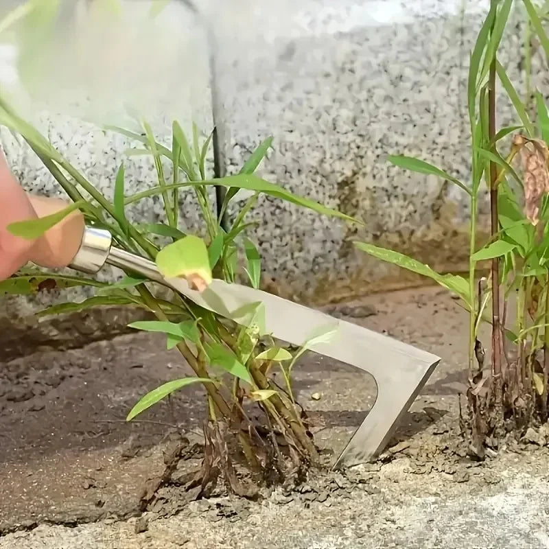 Stainless Steel Manual Weed Puller Gardening Rake Hand Weeder Sharp Qme