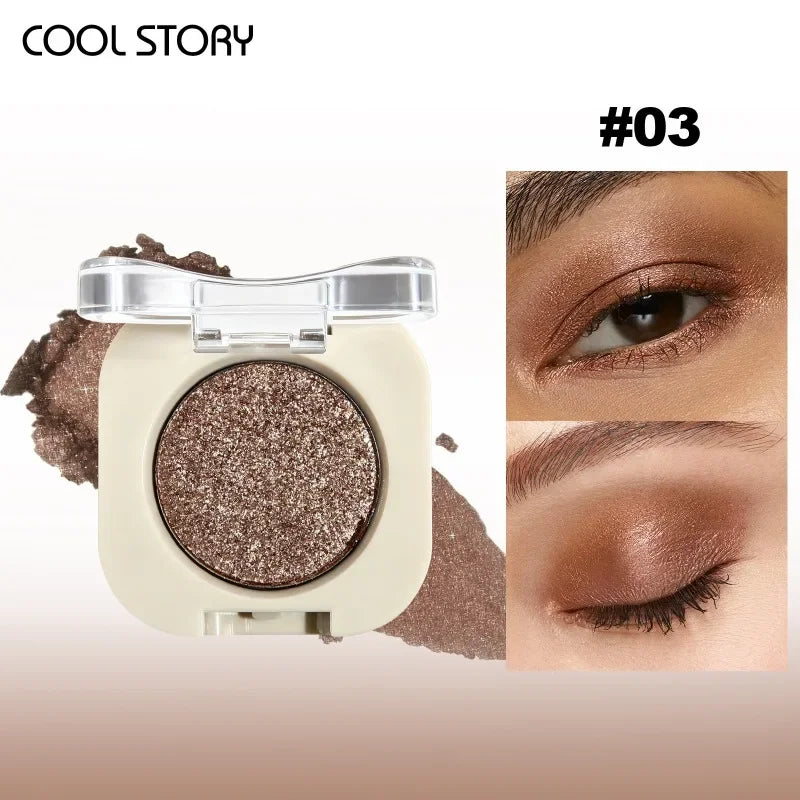 Eyeshadow Palette - Matte & Shimmer Nude Colors, Multi-Use Makeup Palette for Eyes & Face, Smooth Formula, Long Lasting Pigment Qme 03 Bronze Shimmer