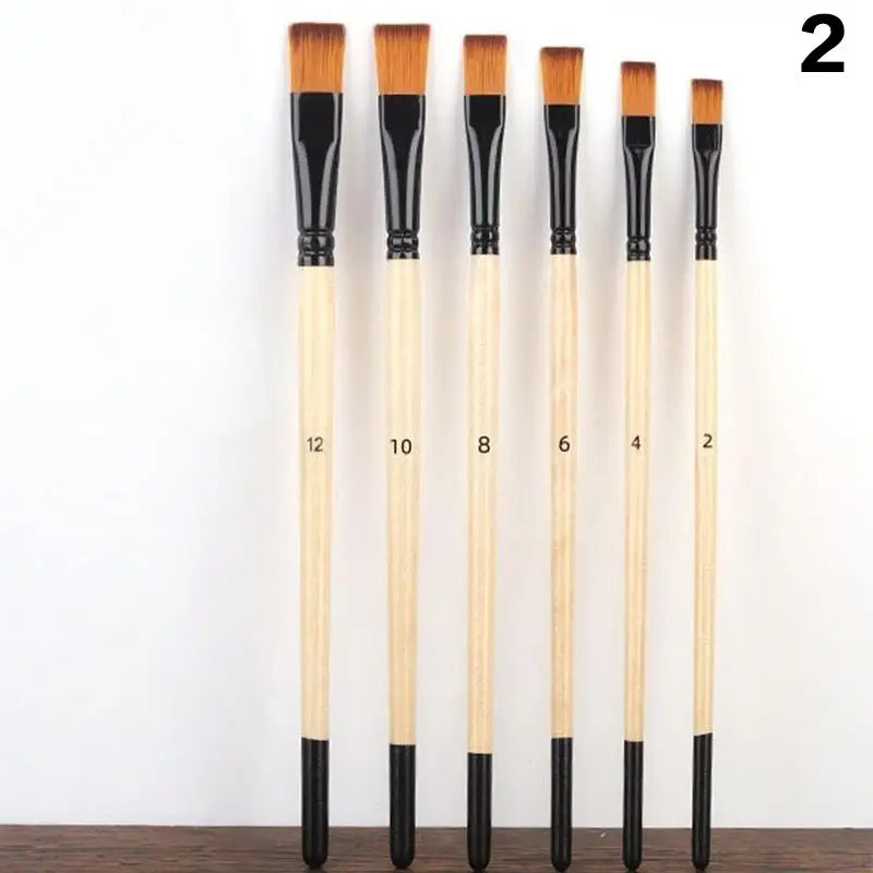 Professional Artist Paint Brush Nylon Bristles Watercolor Acrylic Oil Qme 2