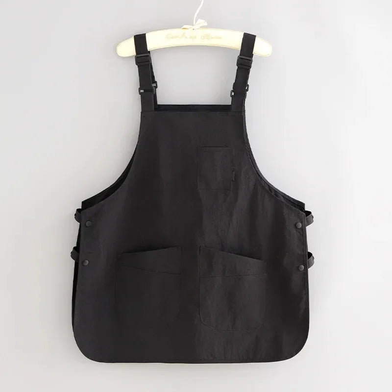 Adult Water-resistant Apron Household Kitchen Coffee Roasting Qme Black
