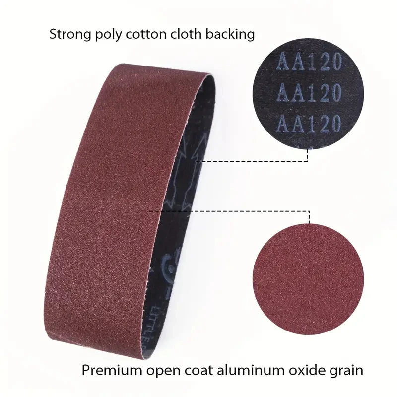 15pcs 3x21(75x533) Inch Sanding Belt Sanding Paper Suitable For Sanding Machine Grinding Woodworking Metal Polishing Qme