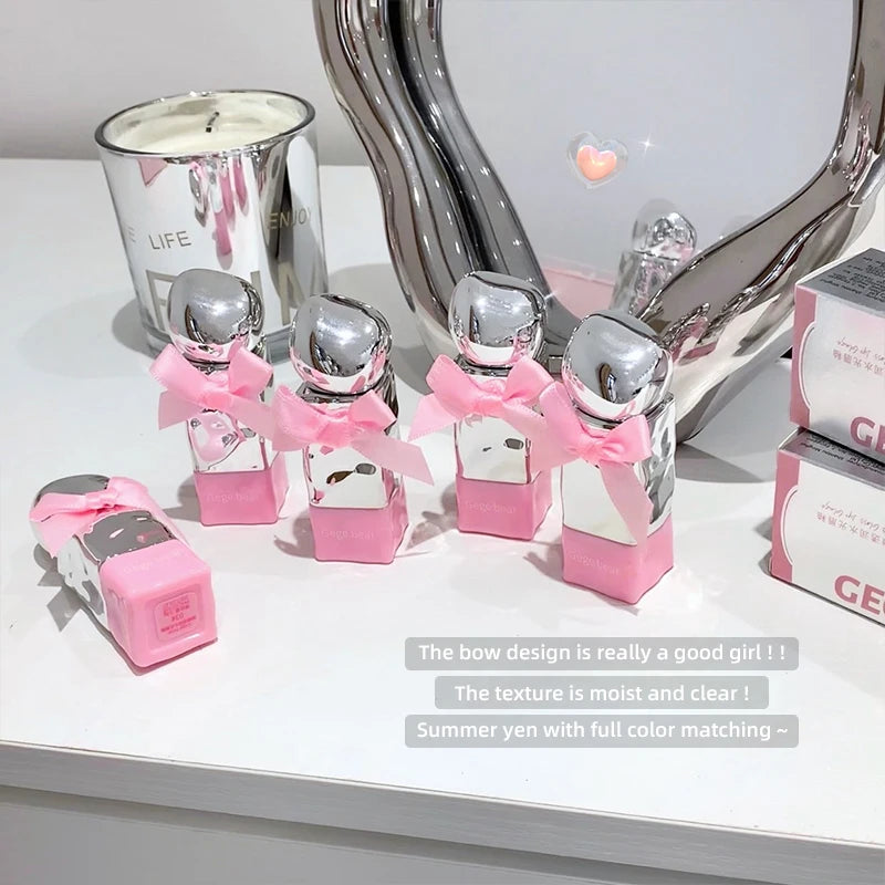 Gegebear Water Gloss Lip Glaze Mirror-like Makeup Not Easy Stain Cup Qme