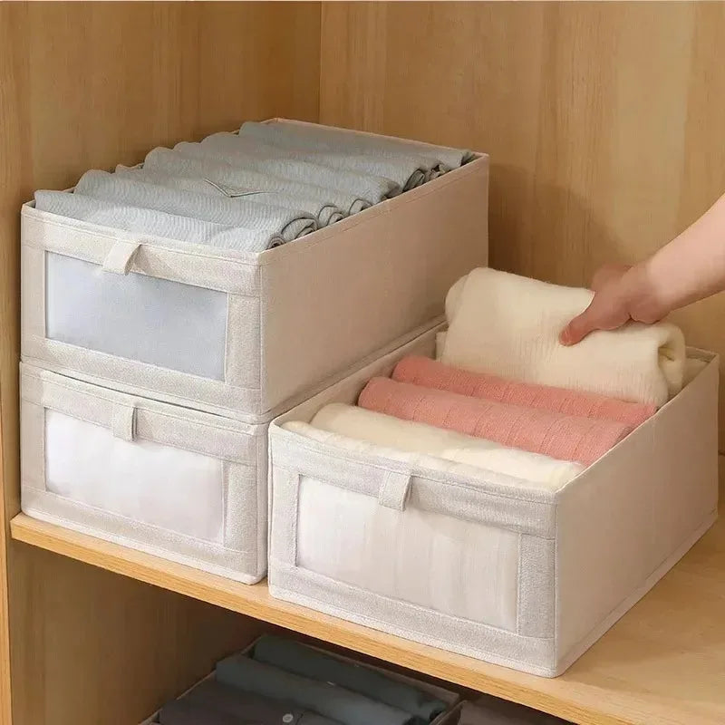 Portable Clothes Organizers of Cabinets Drawers Fabric Foldable Boxes Bedroom Wardrobe Organization Home for Pants Storage Box Qme